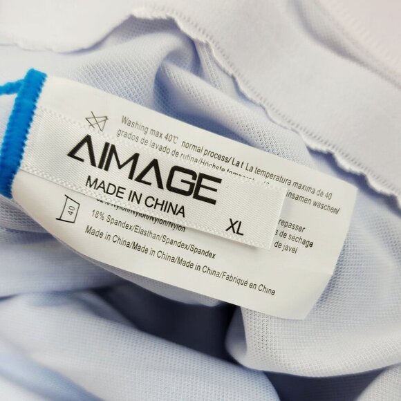 Womens Blue One-Piece Swimsuit  Adjustable Straps & Ruched Front  Aimage Size XL - Picture 3 of 7